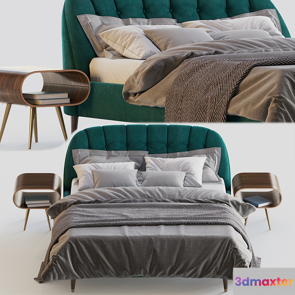 MARGOT SUPER KING SIZE BED SEAFOAM BLUE VELVET - No.4