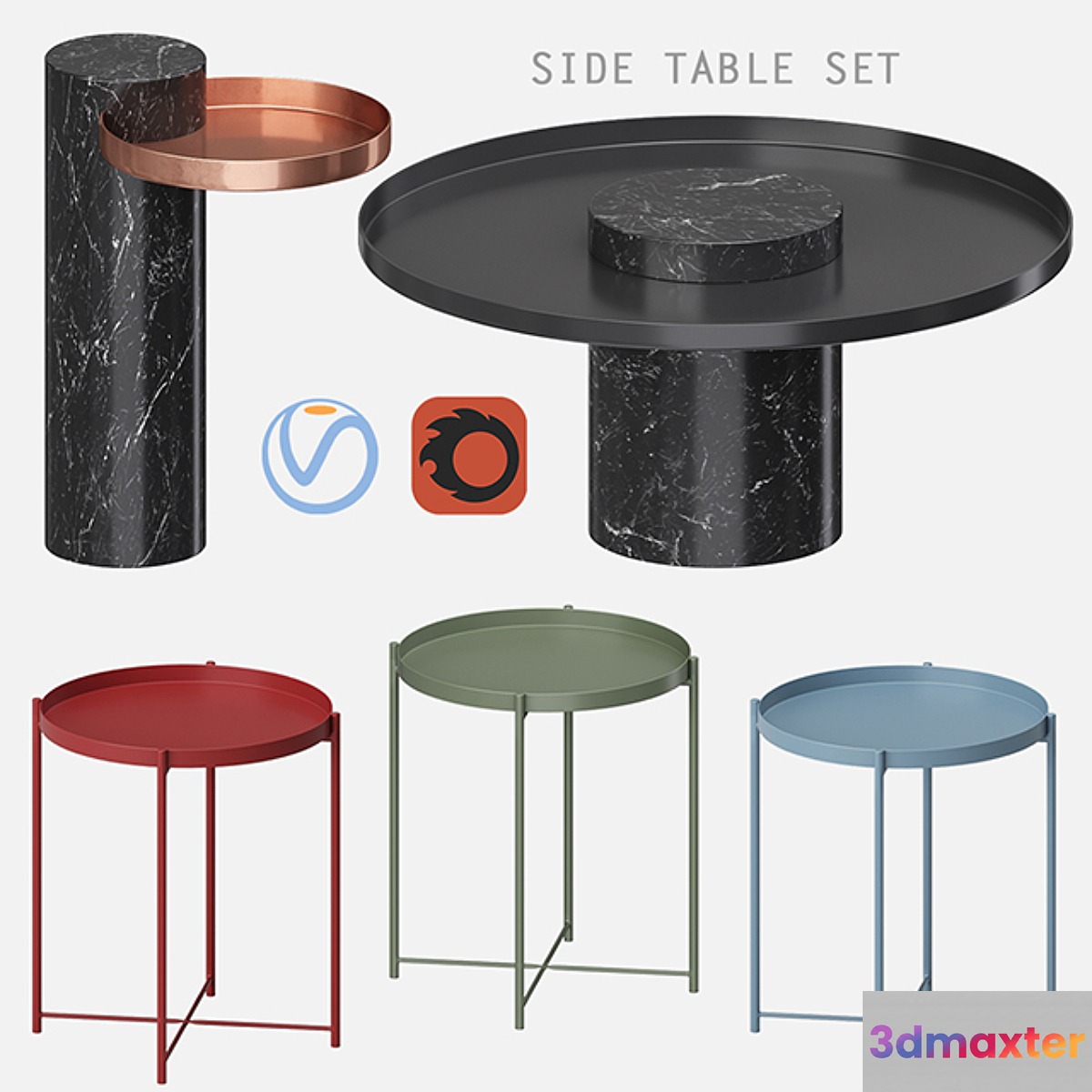 Side table set - No.3 3D Max