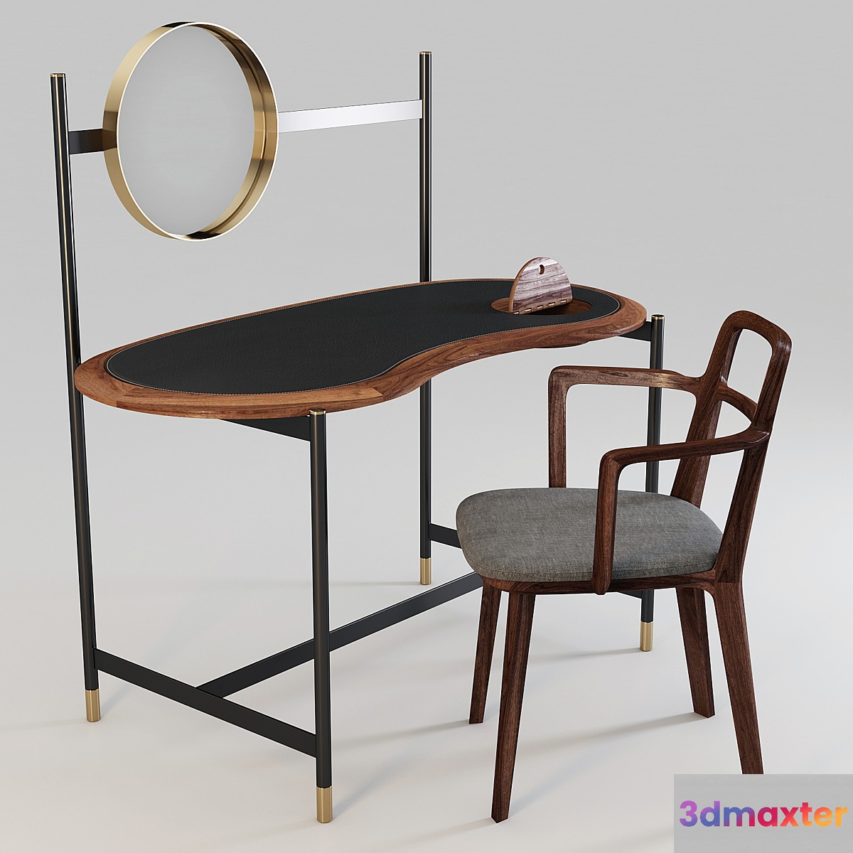 Porada: Writing Desk _ Dressing Table - Ninfea and Chair - Rosita 3D Max
