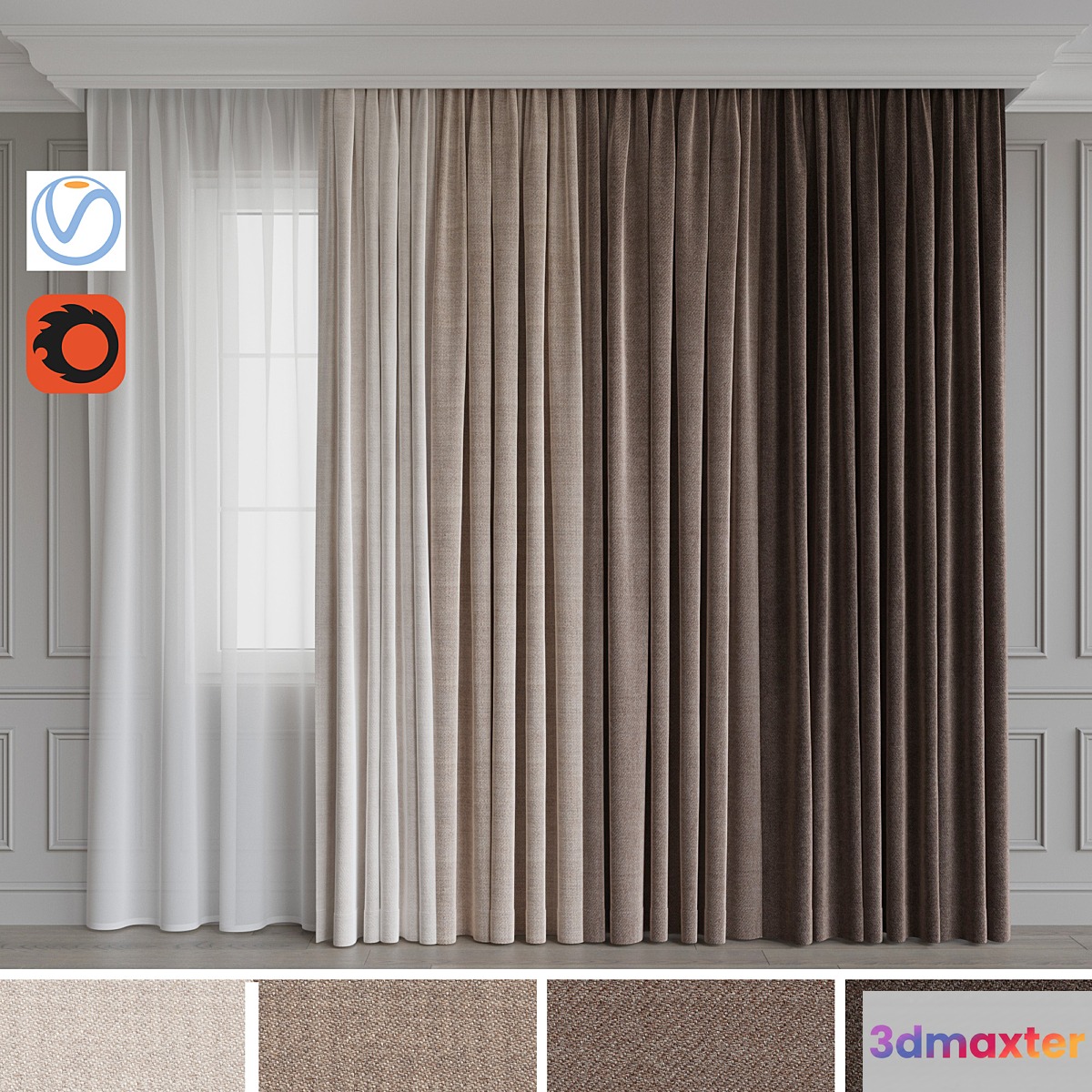 A set of curtains 12. Beige gamma - No.3