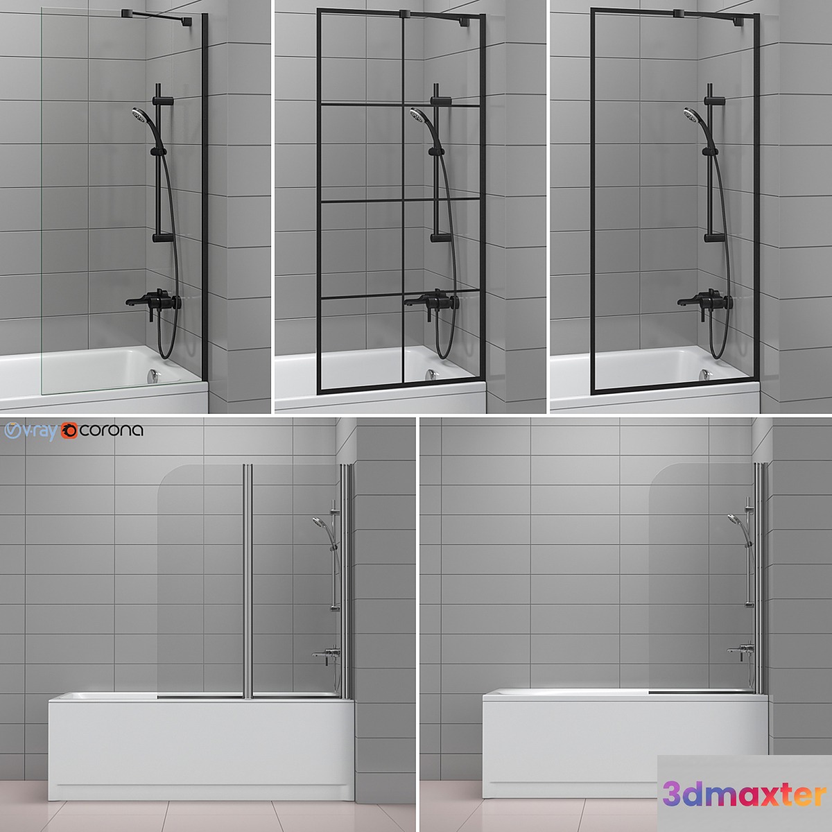 Cersanit and Radaway set 42 bath and bath screens