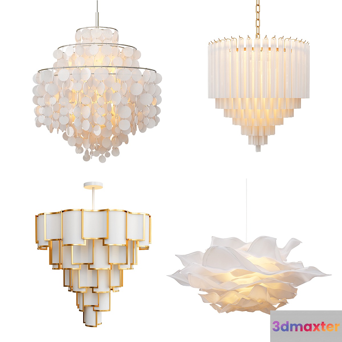 Four Exclusive Chandelier Collection 3D Max