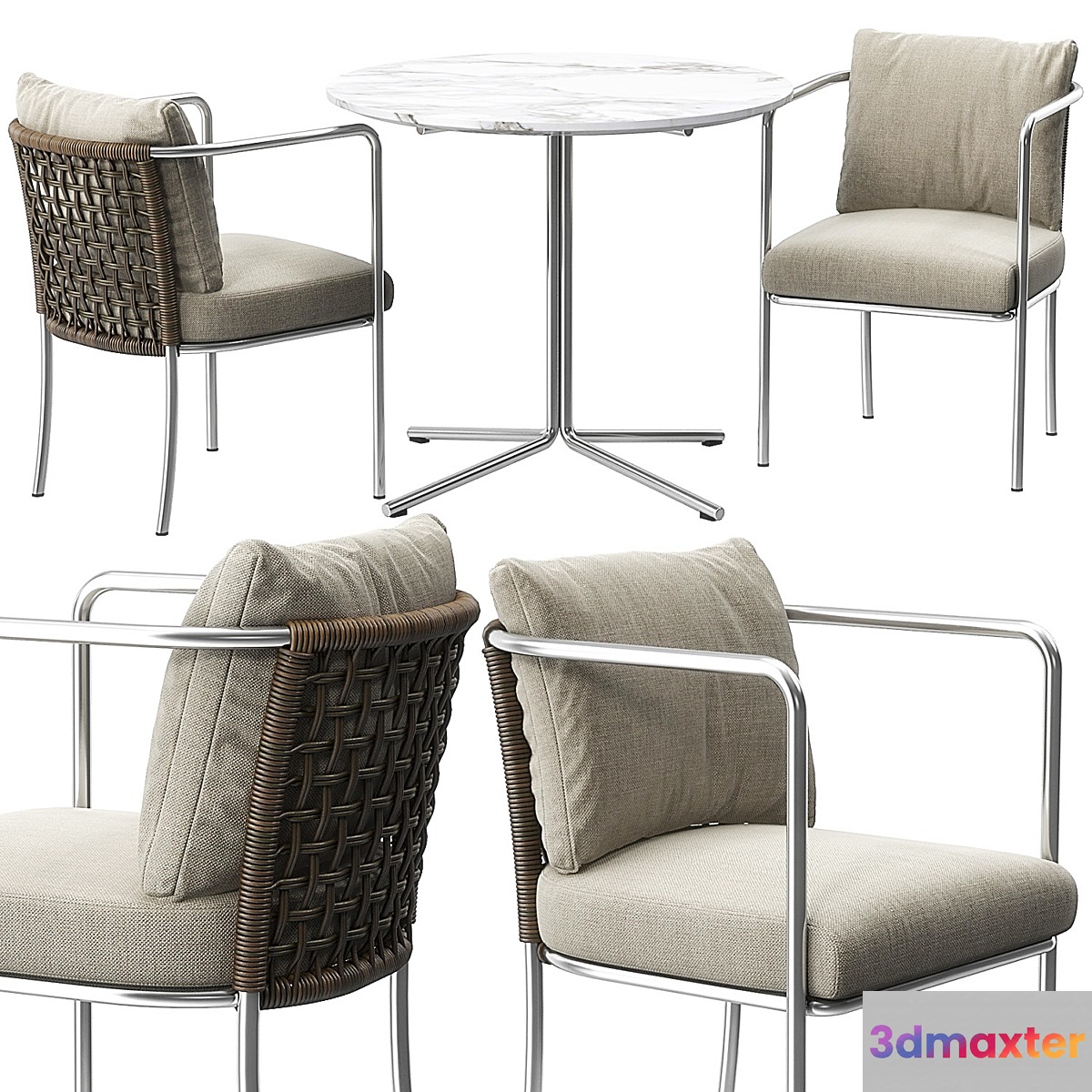 Mini Cafe chair Jelly table by Living Divani 3D Max