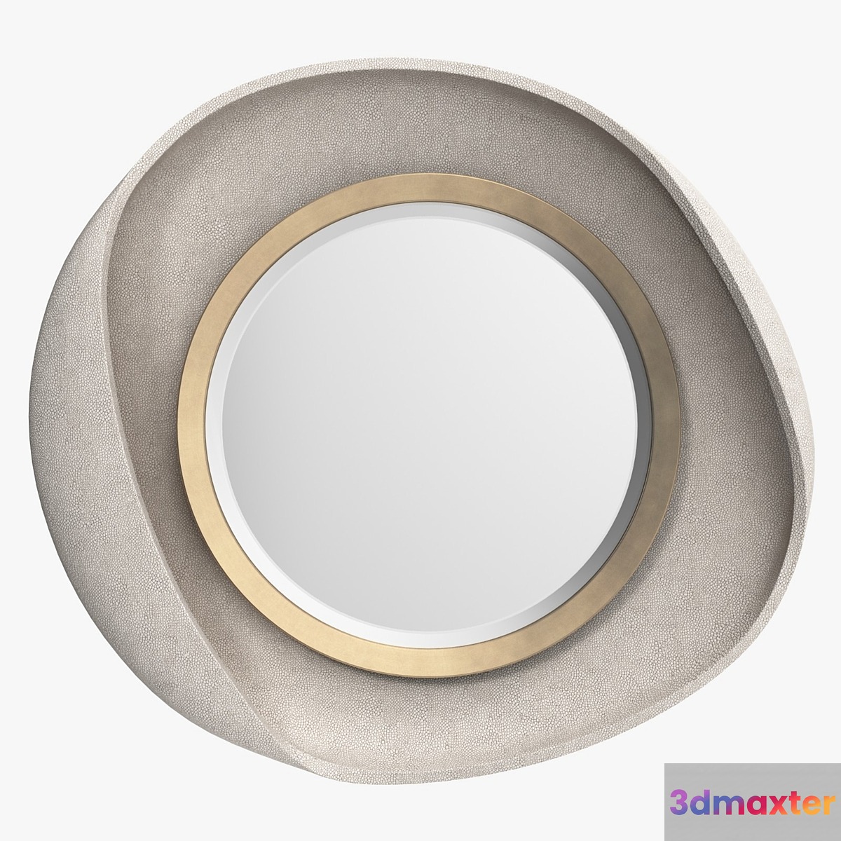 R & Y Augousti - Petal mirror in cream shagreen