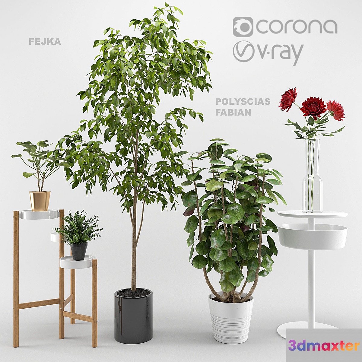 Ikea plants set 3D Max