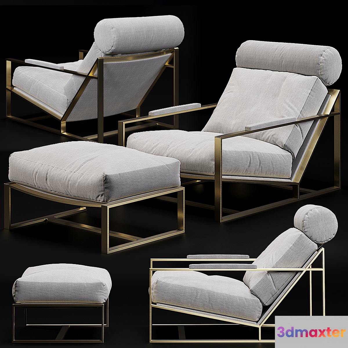 RH Milo Baughman Model # 3418 1965 Chair 3D Max