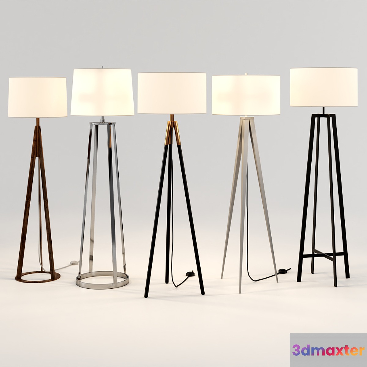 Crate & Barrel Floor Lamp Set 2 3D Max