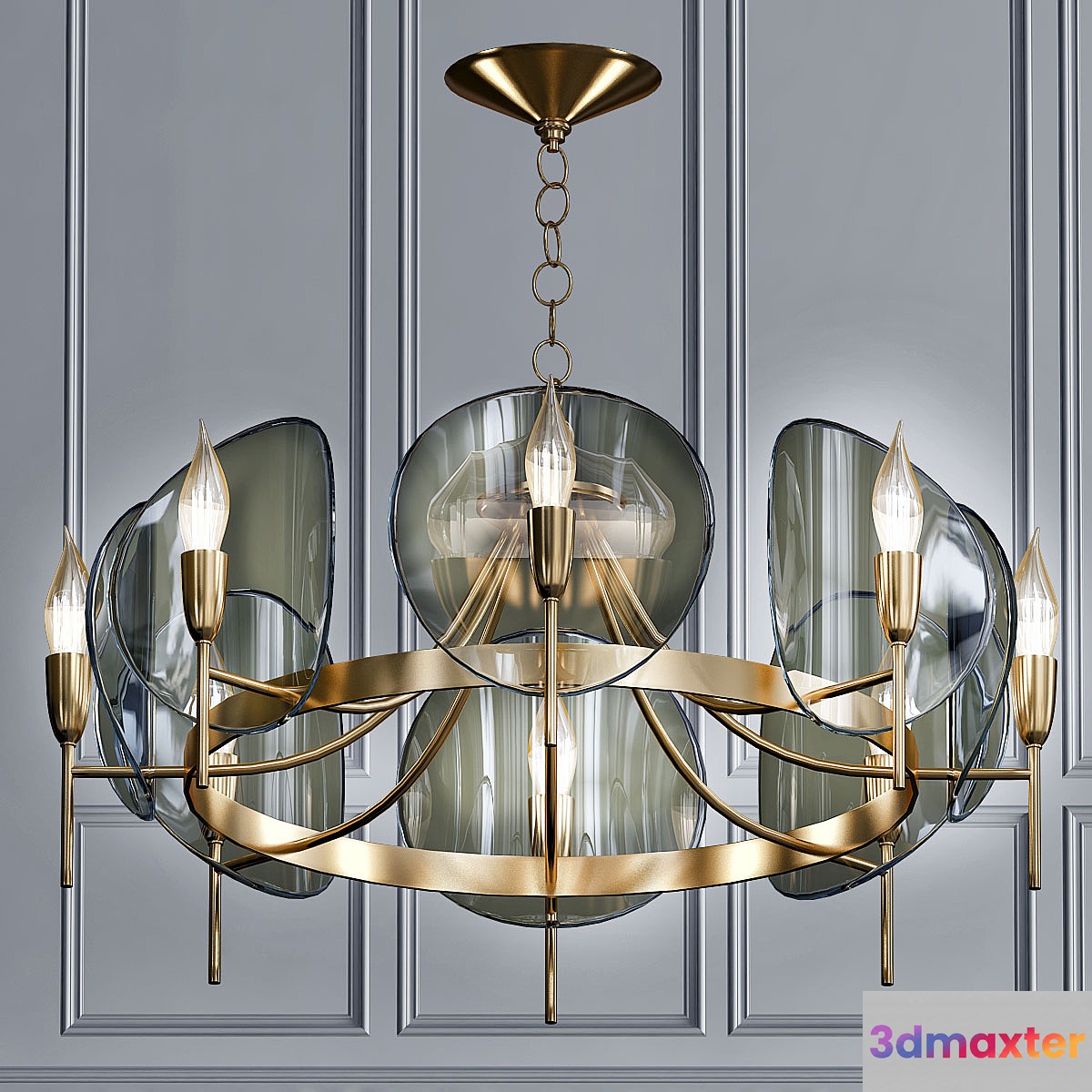 Concave_Smoked_Lucite_Disc_Chandelier