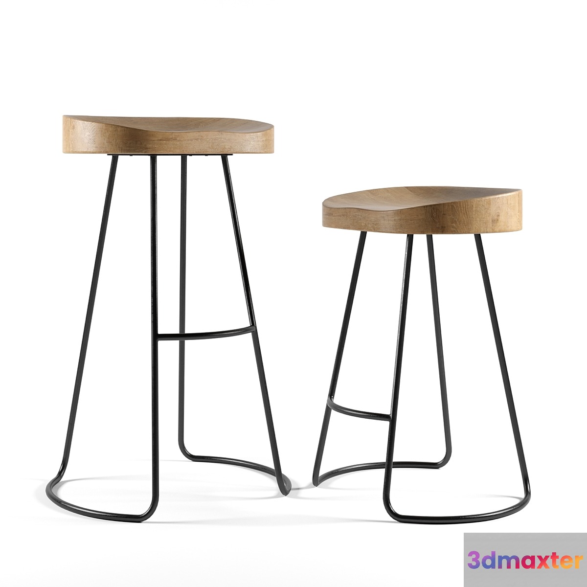 Restoration Hardware 1950s Bar And Counter Stool 3D Max