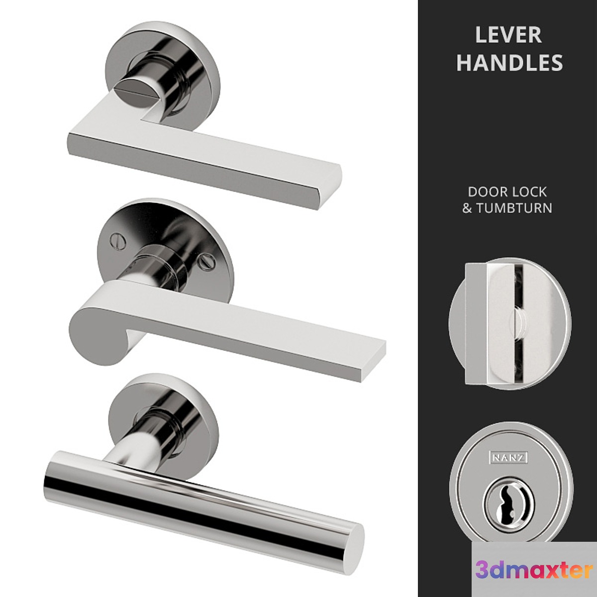 Door Lever Handles Nanz N ° 2065 2096 2106 3D Max
