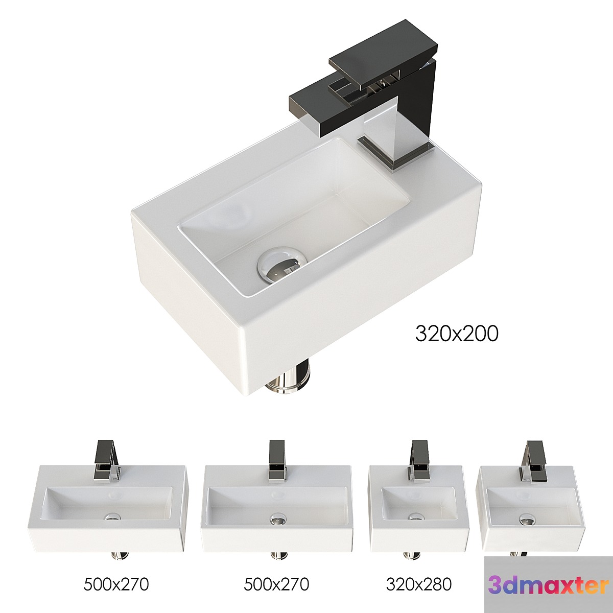 Overhead sinks Hidra Loft (small) 3D Max