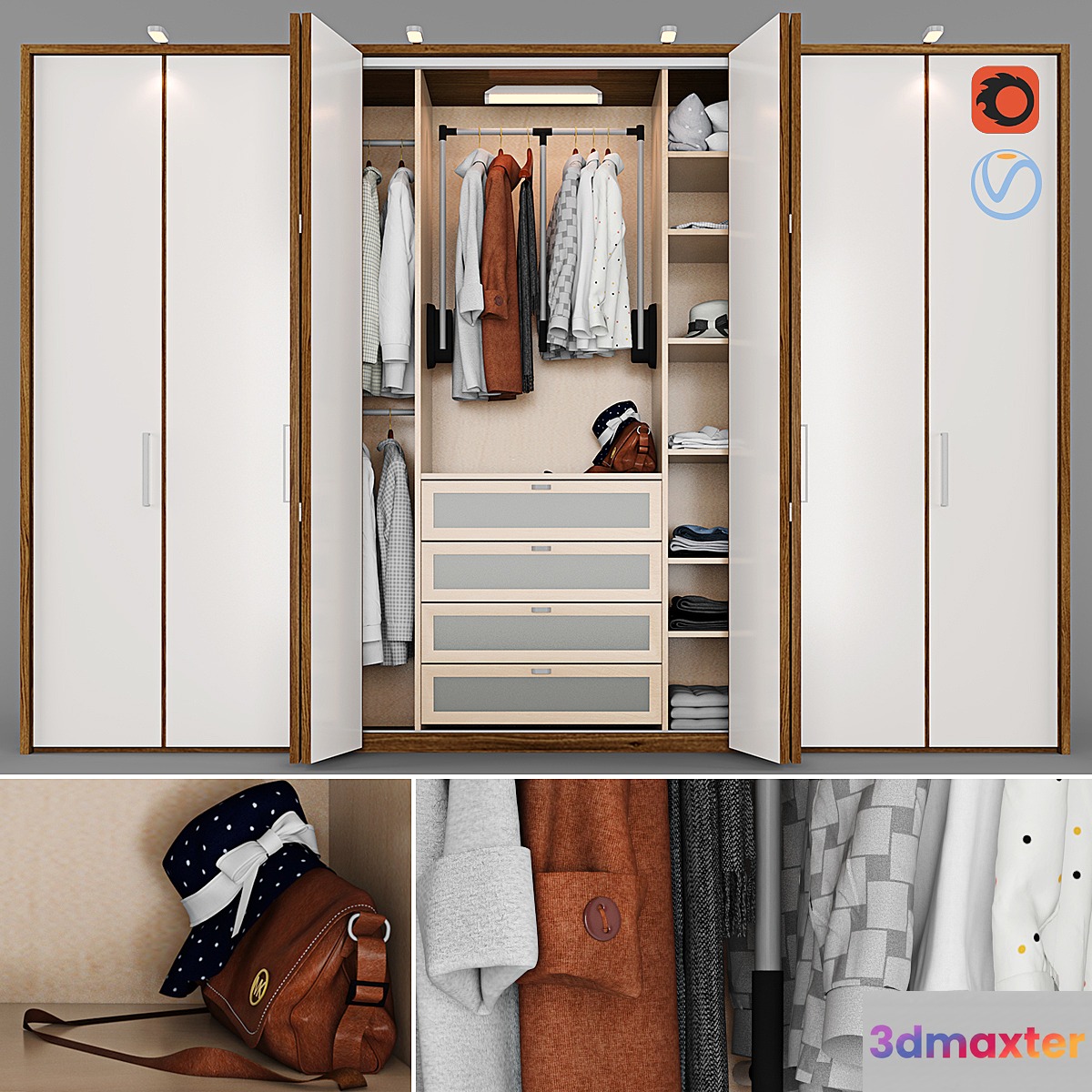 Wardrobe - wall closet 3D Max