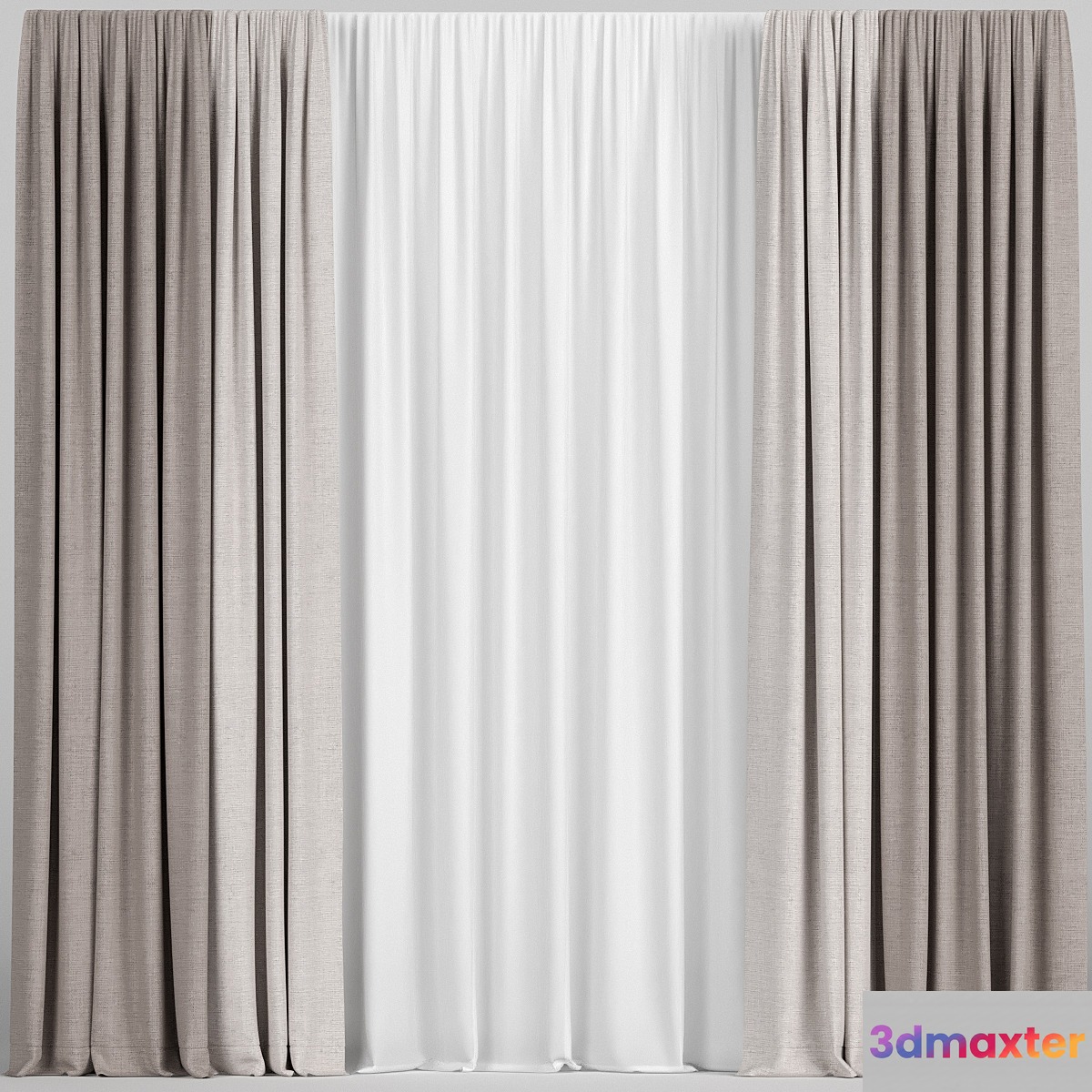 Light brown curtains with tulle. - No.4
