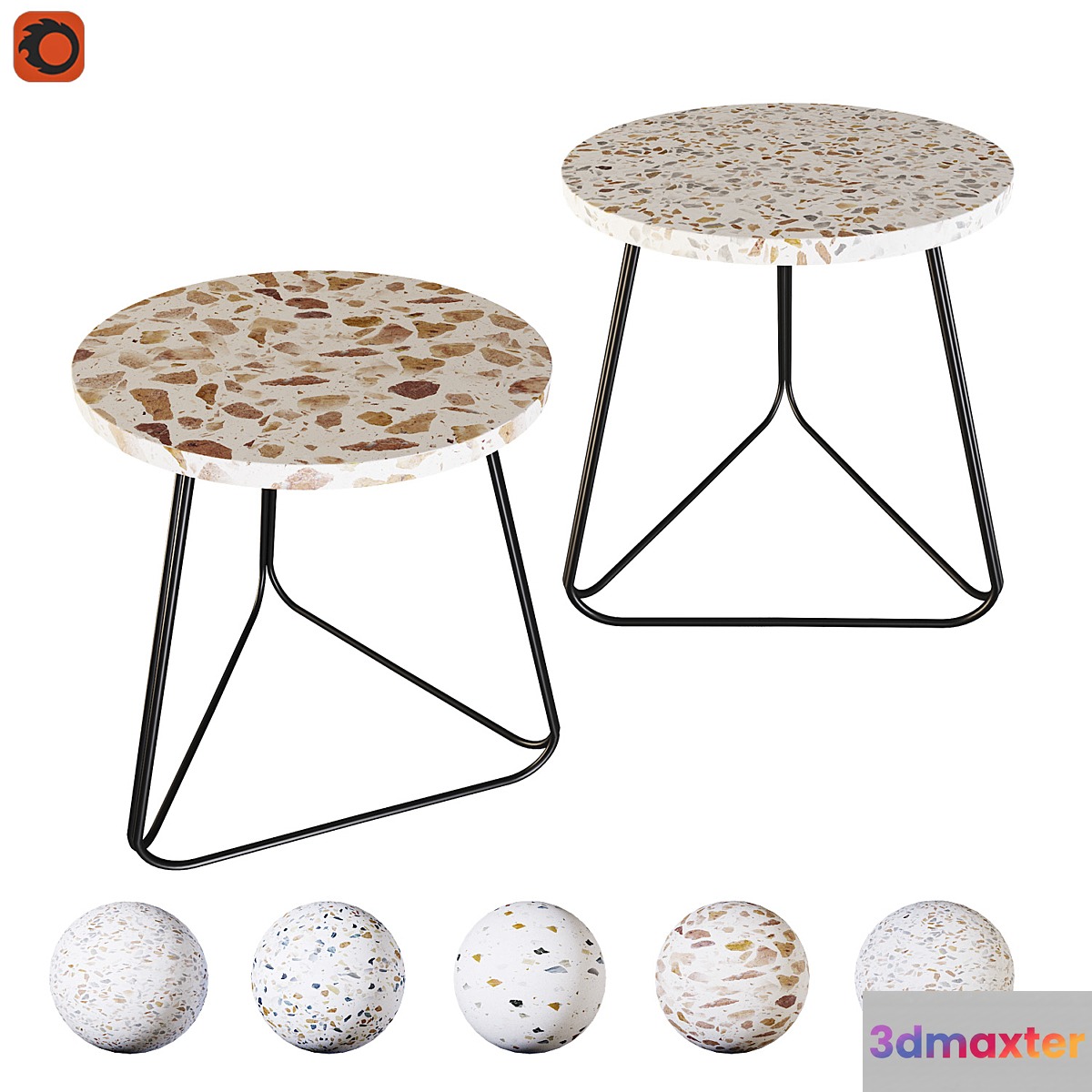 Coffee table Zara Home Terrazzo 3D Max