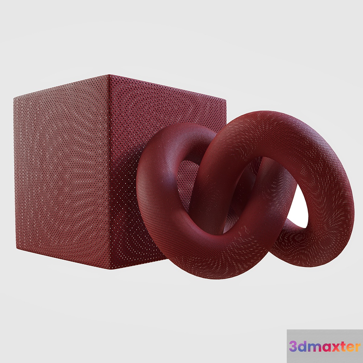 Perforated leather material 3D Max