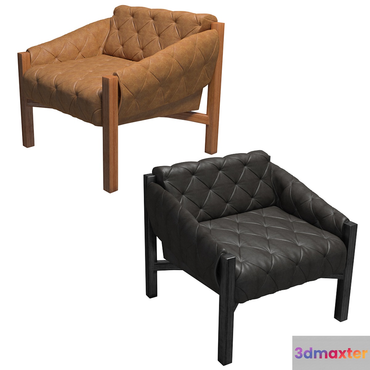 Abruzzo leather tufted chair 3D Max