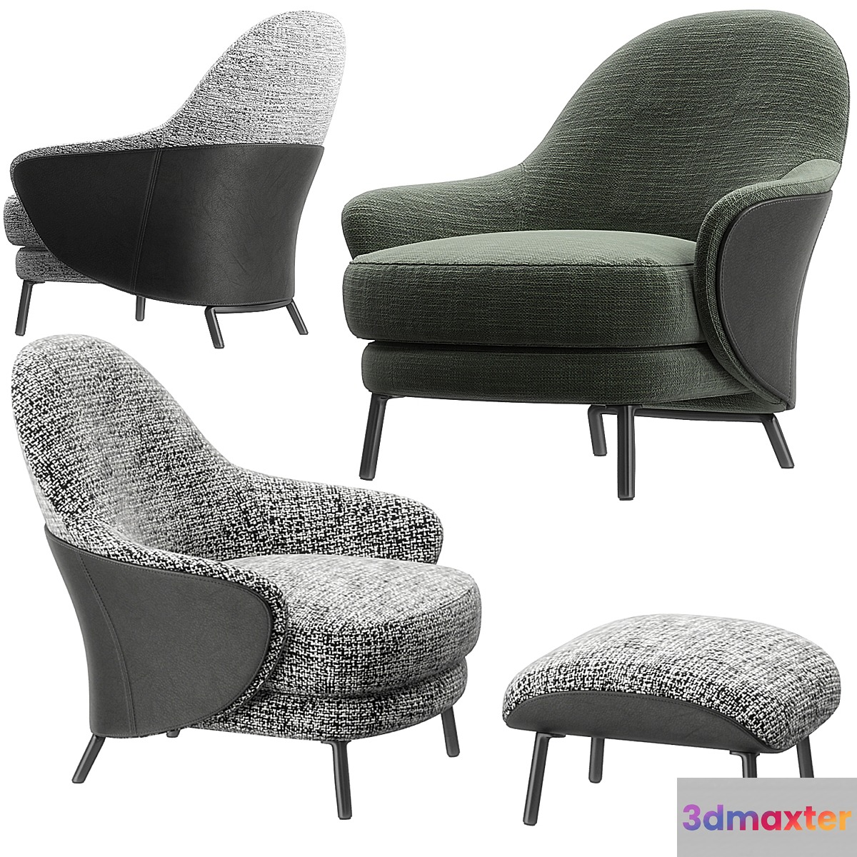 Angie armchair footstool by Minotti - No.2