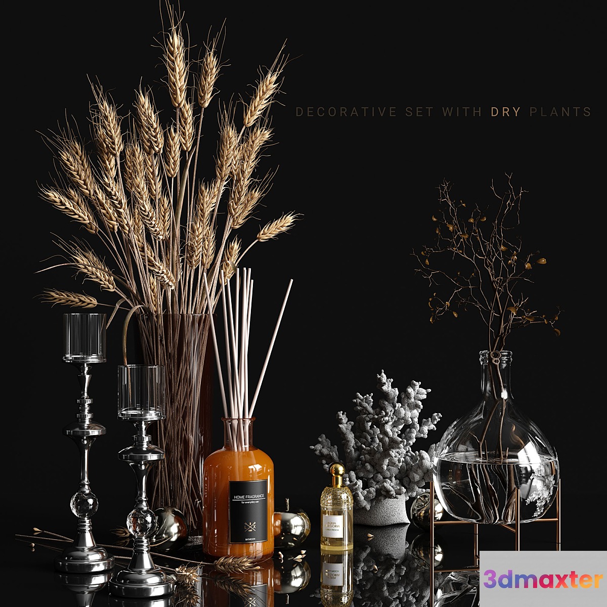Decorative set with dry plants - No.7