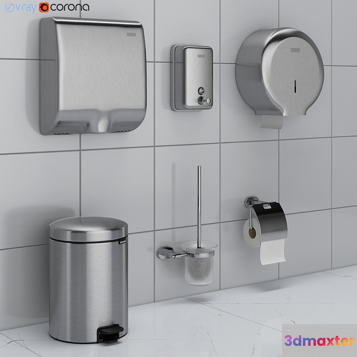 Bathroom accessories set 43 (Ravak Brabantia BXG)