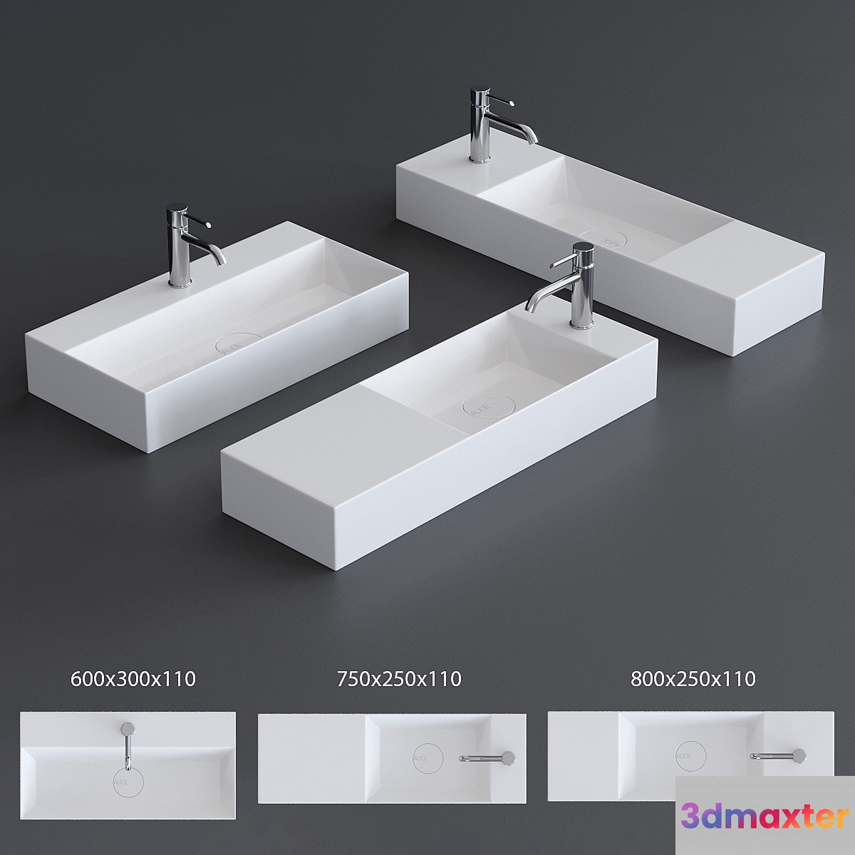 Alice Ceramica Spy Washbasin Set 2 - No.4
