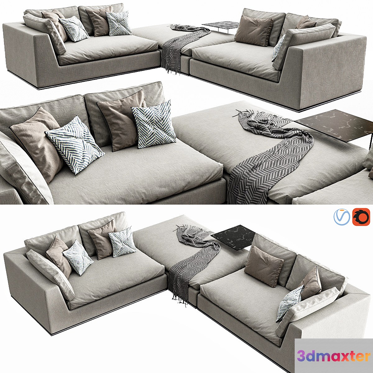 Minotti Hamilton Arrangement 03 3D Max