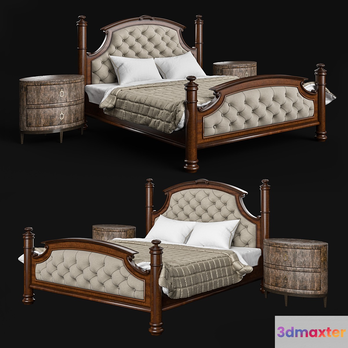 Drexel Heritage Rainier Upholstered Bed 3D Max