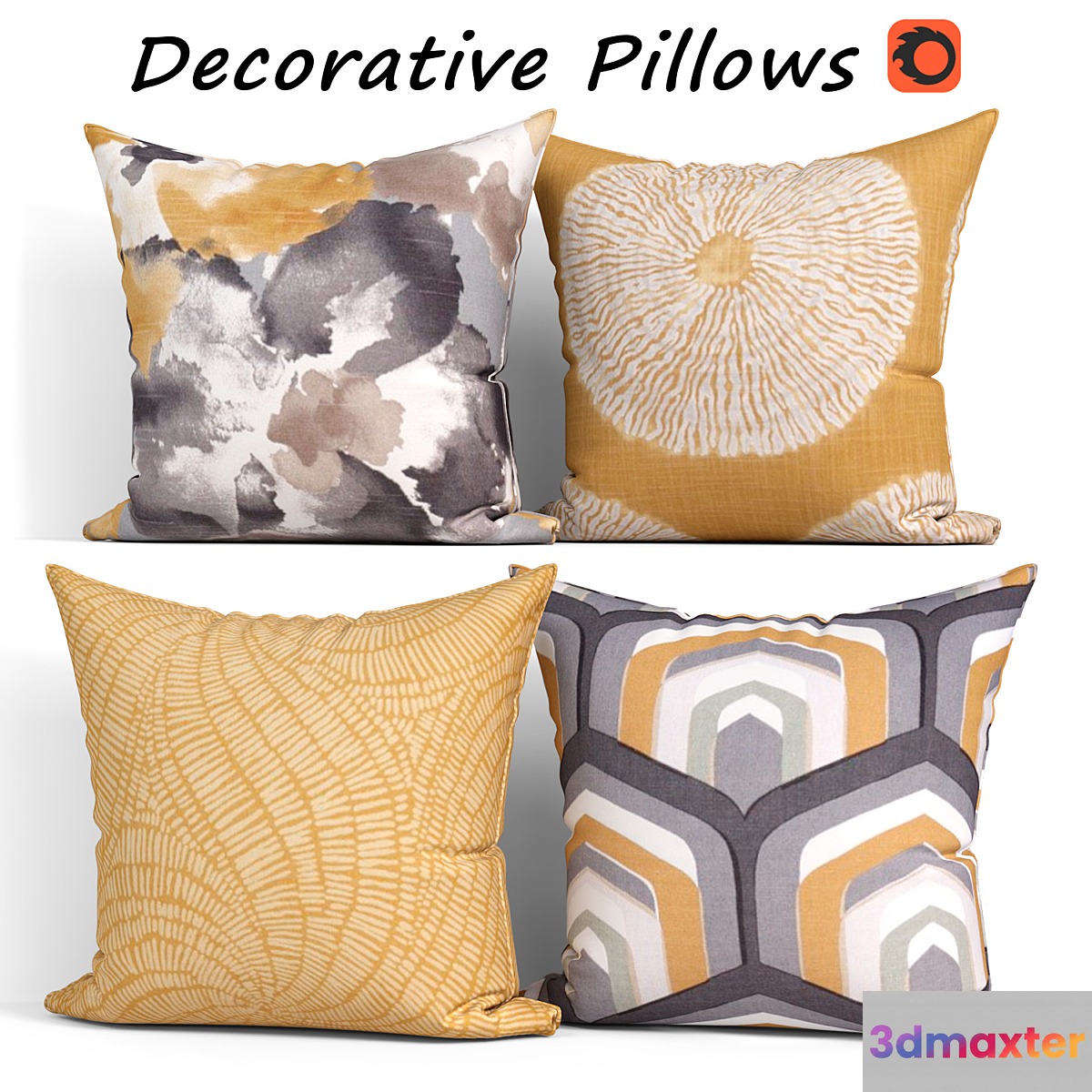 Decorative Pillow set 418 Etsy 3D Max