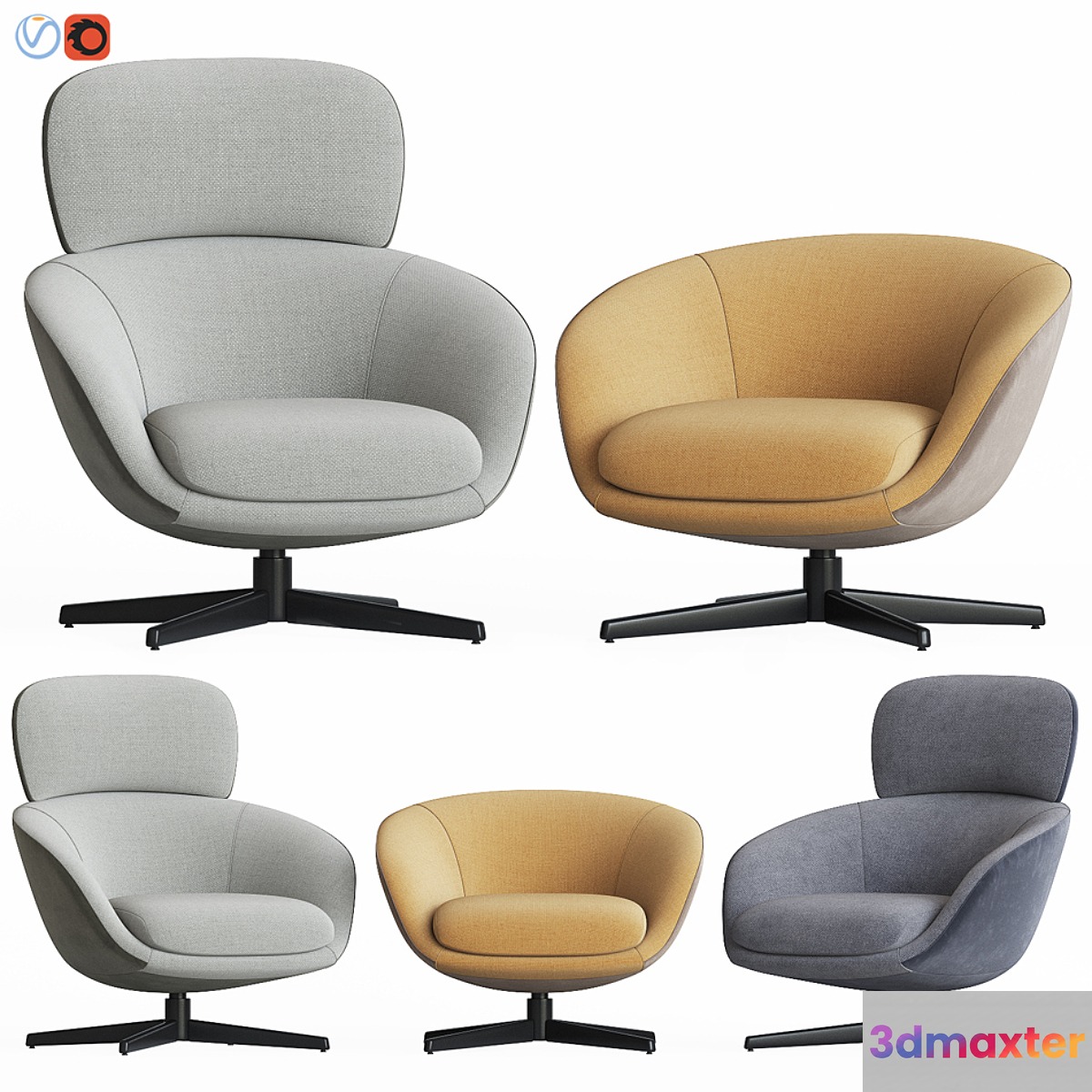 Minotti Russell Lounge Armchair Set