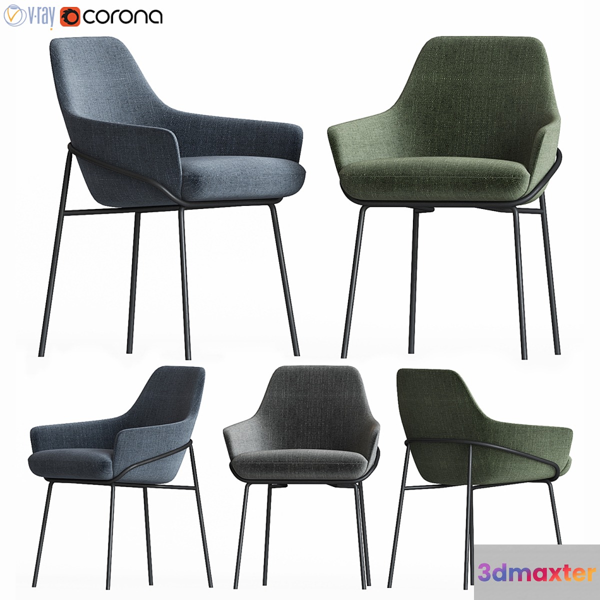 Jackie Chair Berto Salotti 3D Max