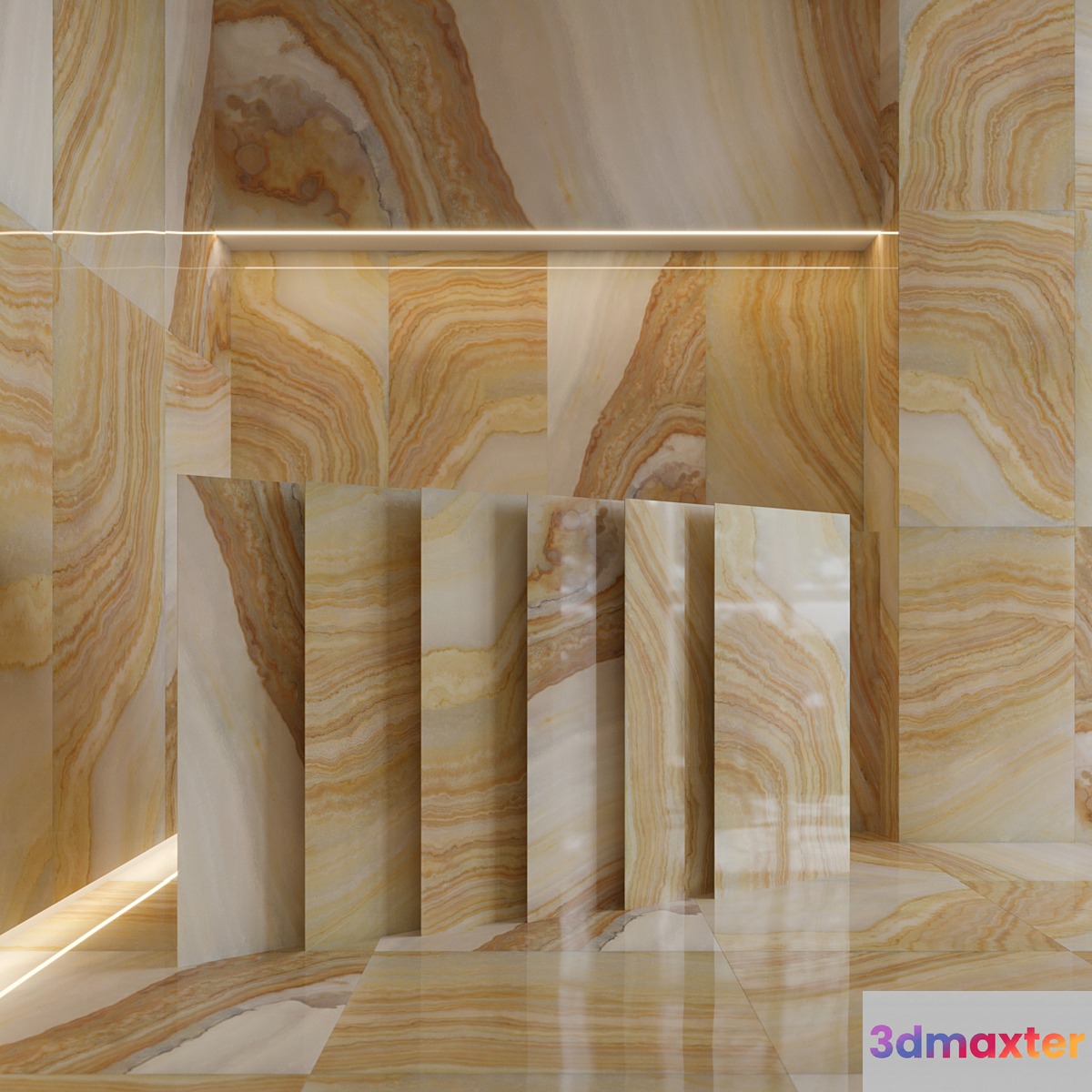 Stone Slab Yellow Onix 3D Max