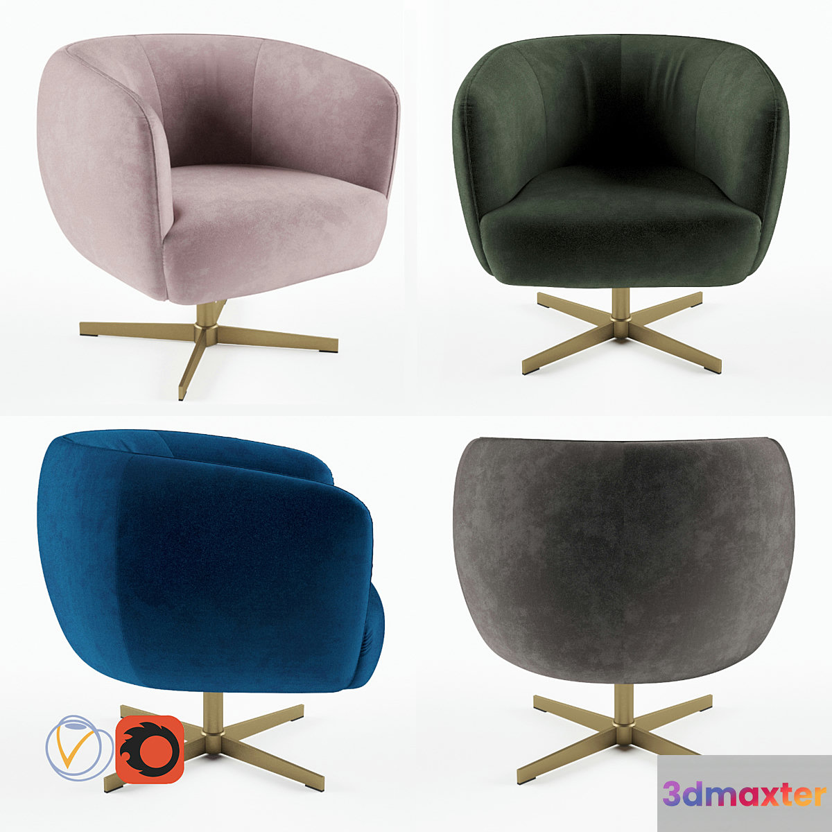 Armchair Deephouse Bonneville 3D Max