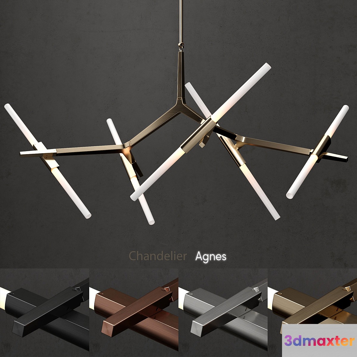 Chandelier Agnes 10 lights 4 colors