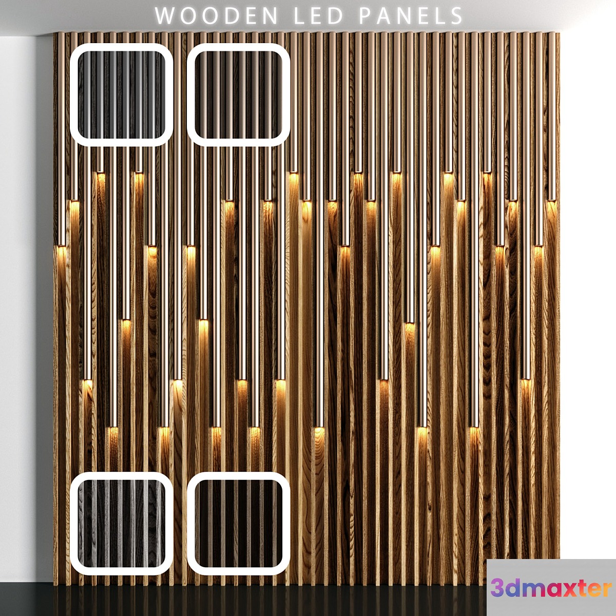 Wooden led panels 2 3D Max