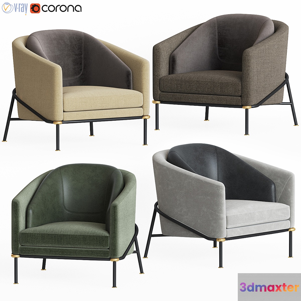 Minotti Filnoir Armchair 3D Max