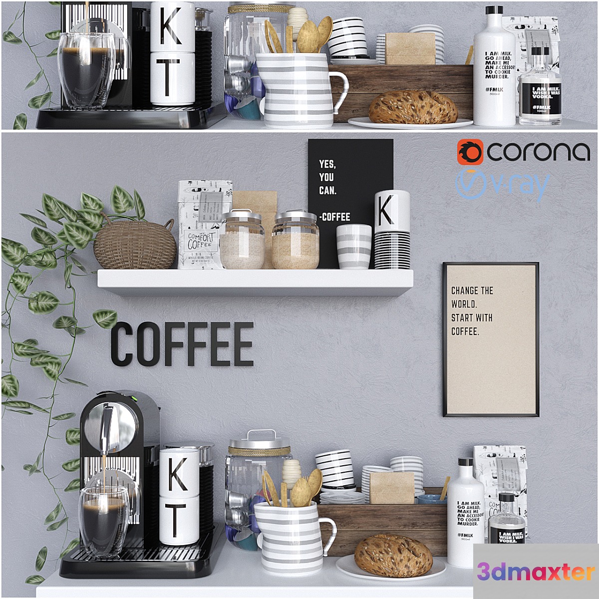 Coffee home bar 3D Max
