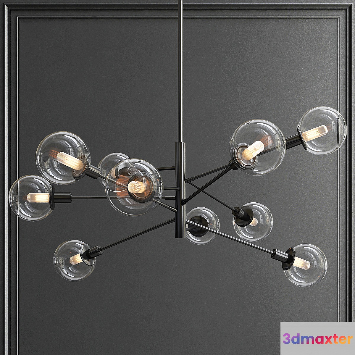 Orb 10-Light Chandelier 3D Max