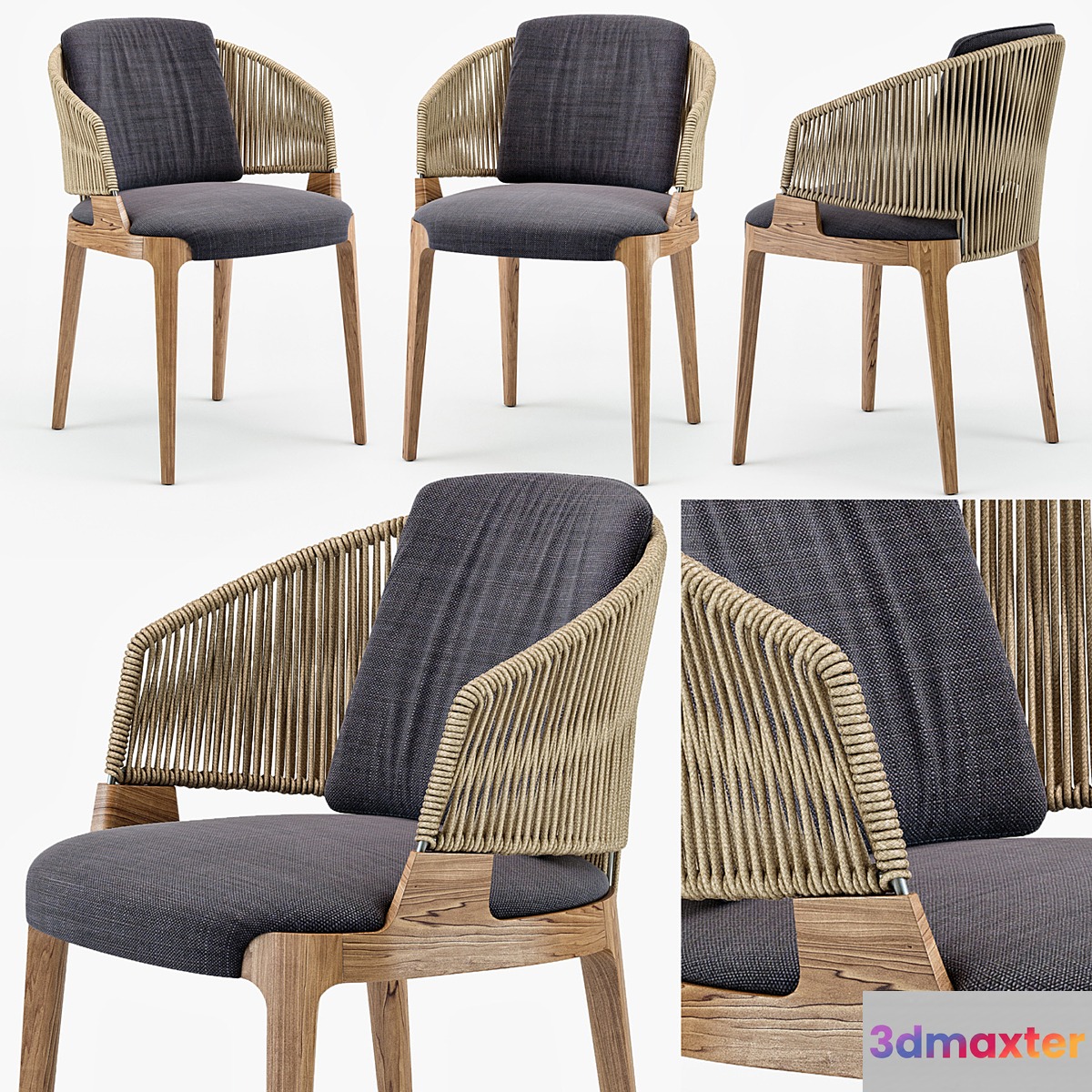Potocco Velis hand weaved armchair