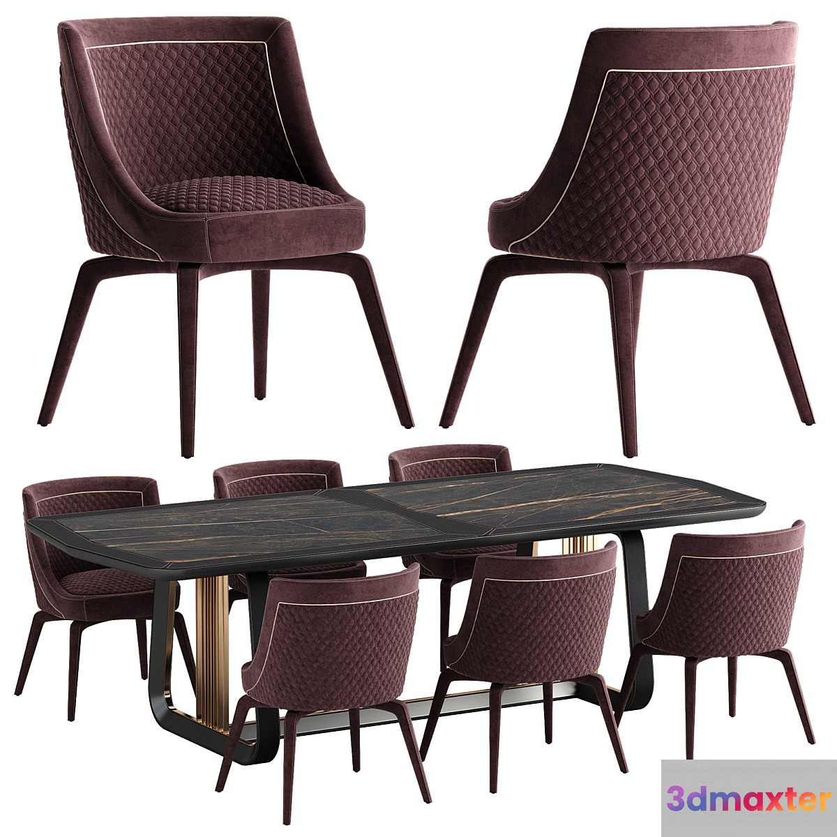 Vittoria Frigerio Perla chair Arquis table set - No.3