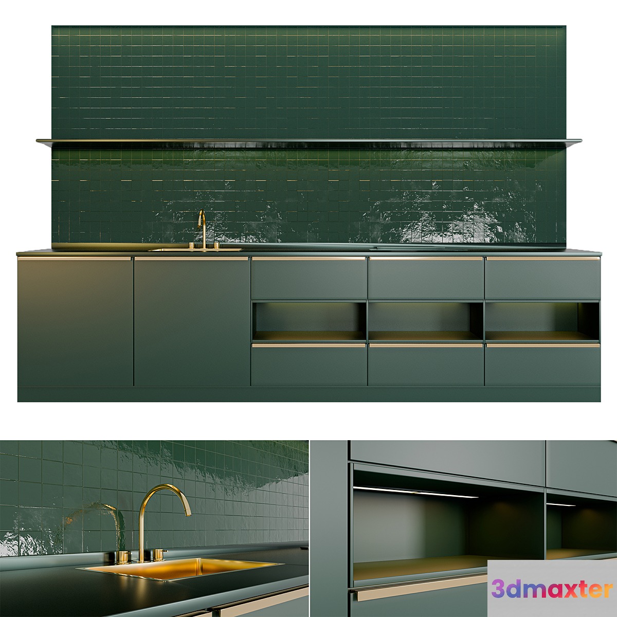 Green kitchen - No.2 3D Max