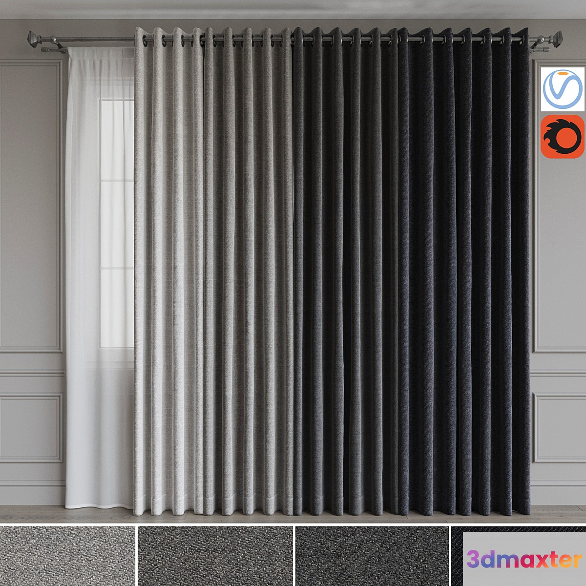 A set of curtains on the rings 19. Gray gamma