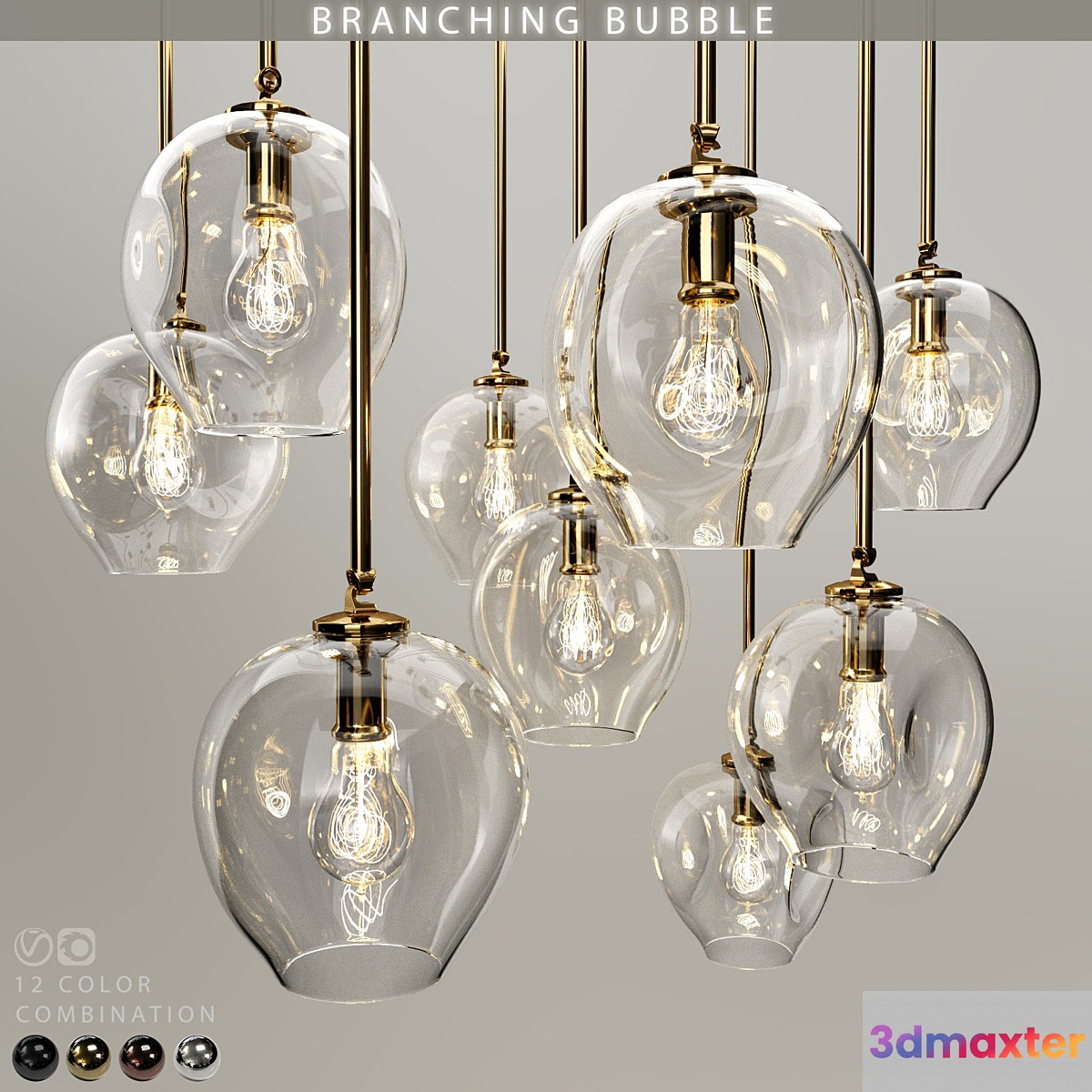Collection Branching bubble 1 lamps 3D Max
