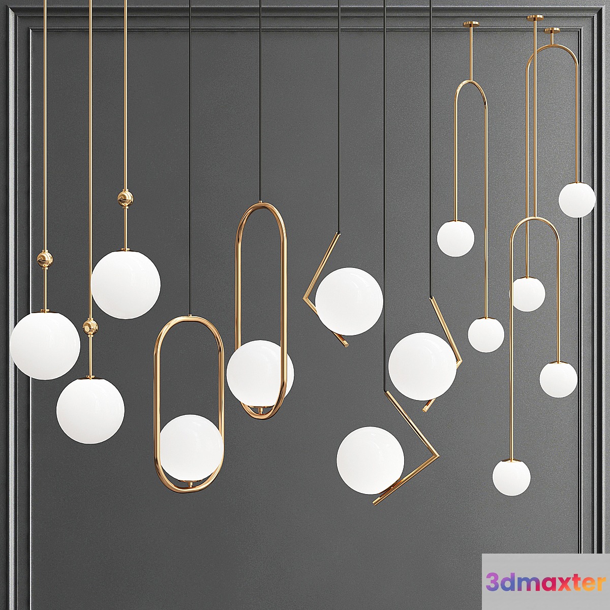 Collection fo Pendant Lights 8 3D Max