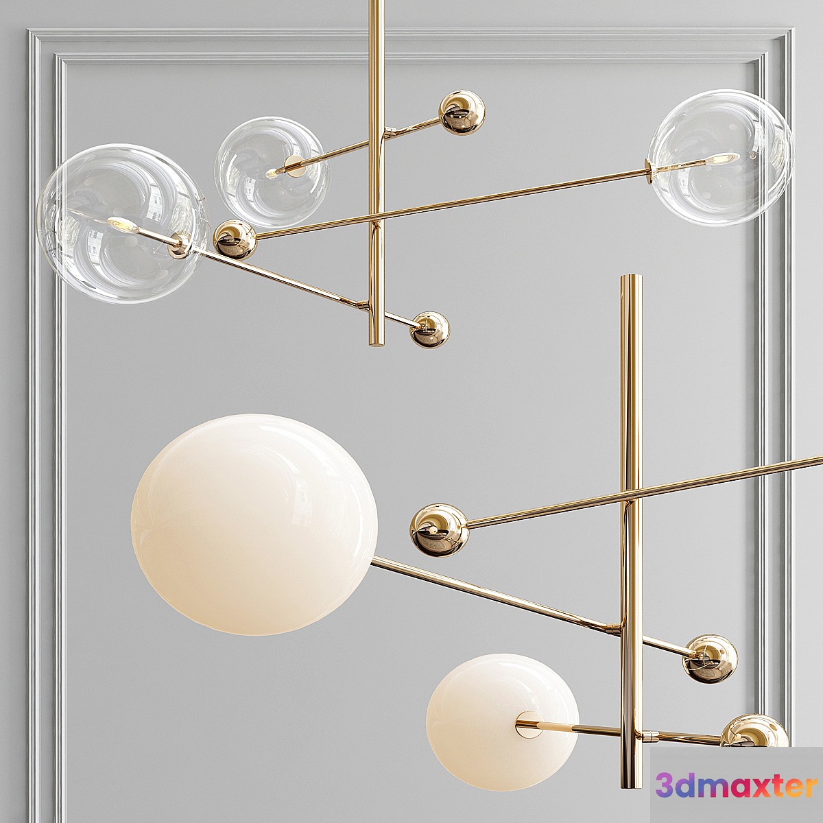 RD15 3 Arm Chandelier 3D Max