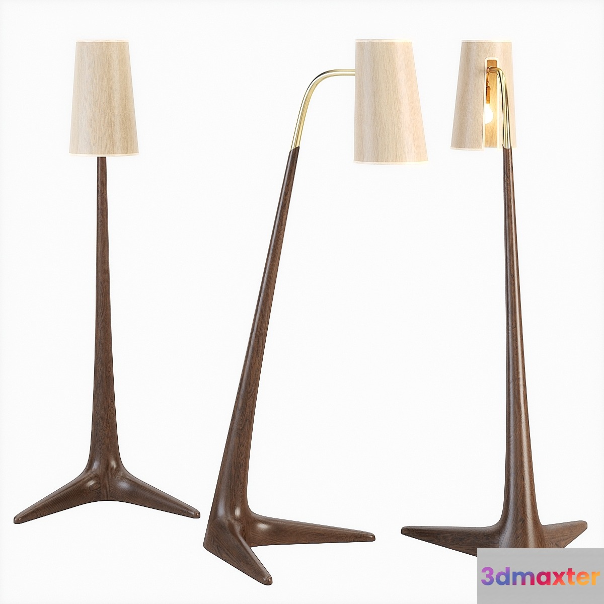Vladimir Kagan 2080 Cygnet Floor Lamp 3D Max