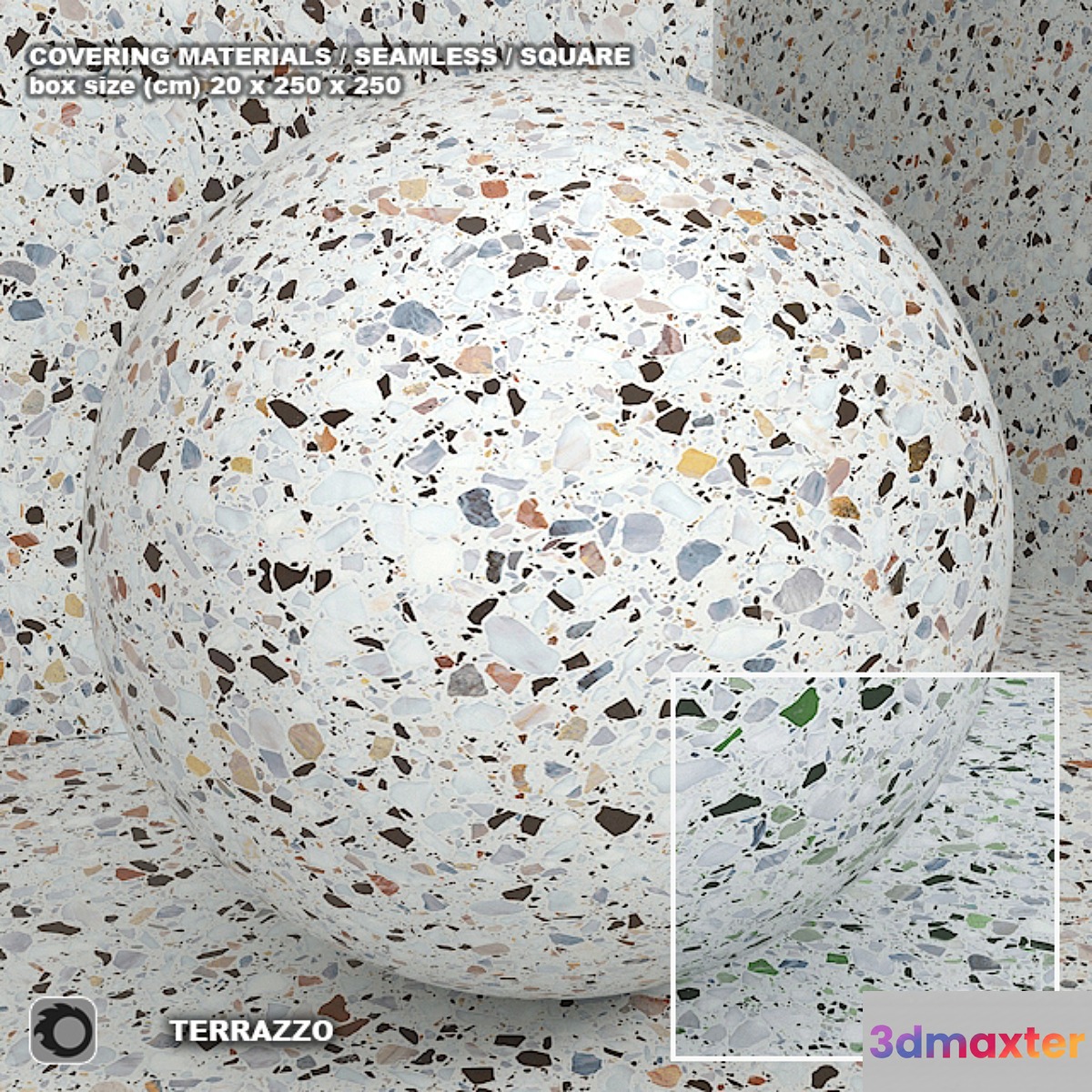 Material (seamless) - terrazzo - quartzite set 108 3D Max
