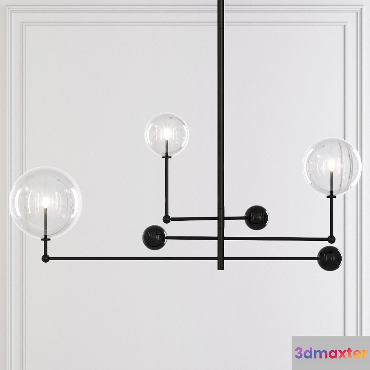 Restoration Hardware Glass Globe Mobile CHANDELIER 46 Black