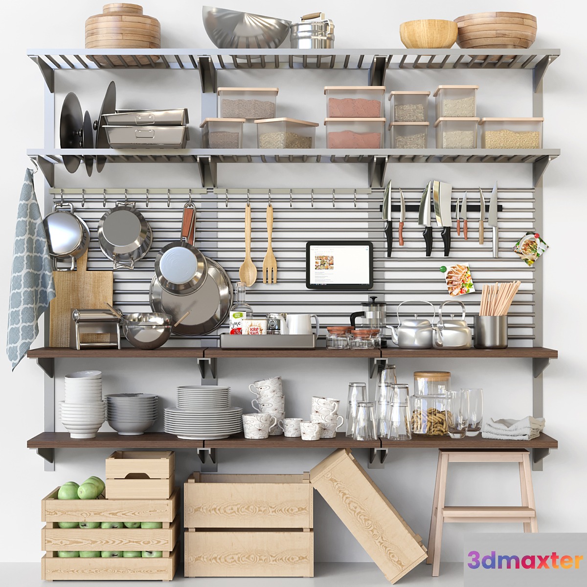 Utensils for kitchen and restaurant 3D Max