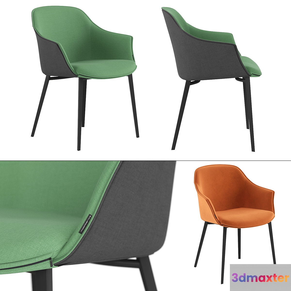 Chair Kedua metal legs by Mobliberica - No.2 3D Max
