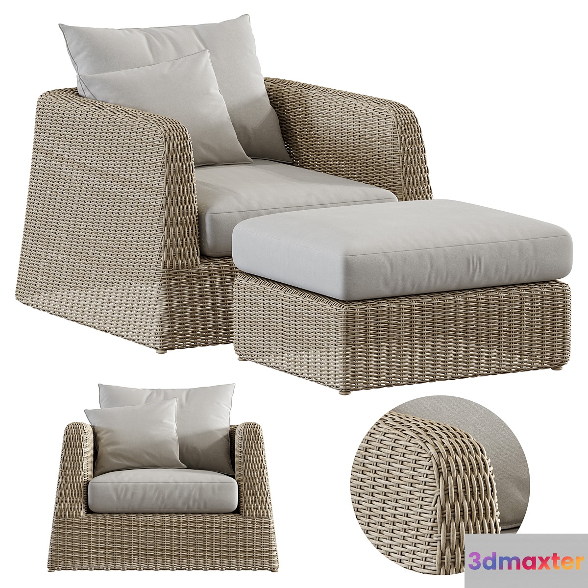 Janus et Cie Zeya Lounge Chair Set 3D Max
