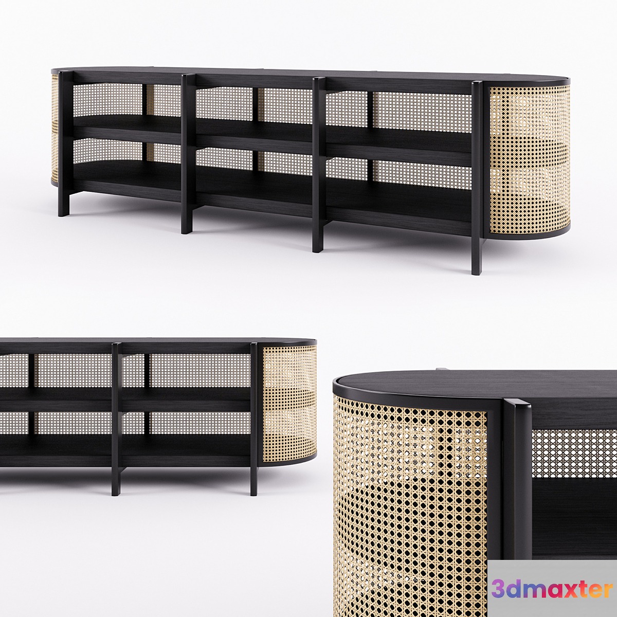 Cane low cabinet
